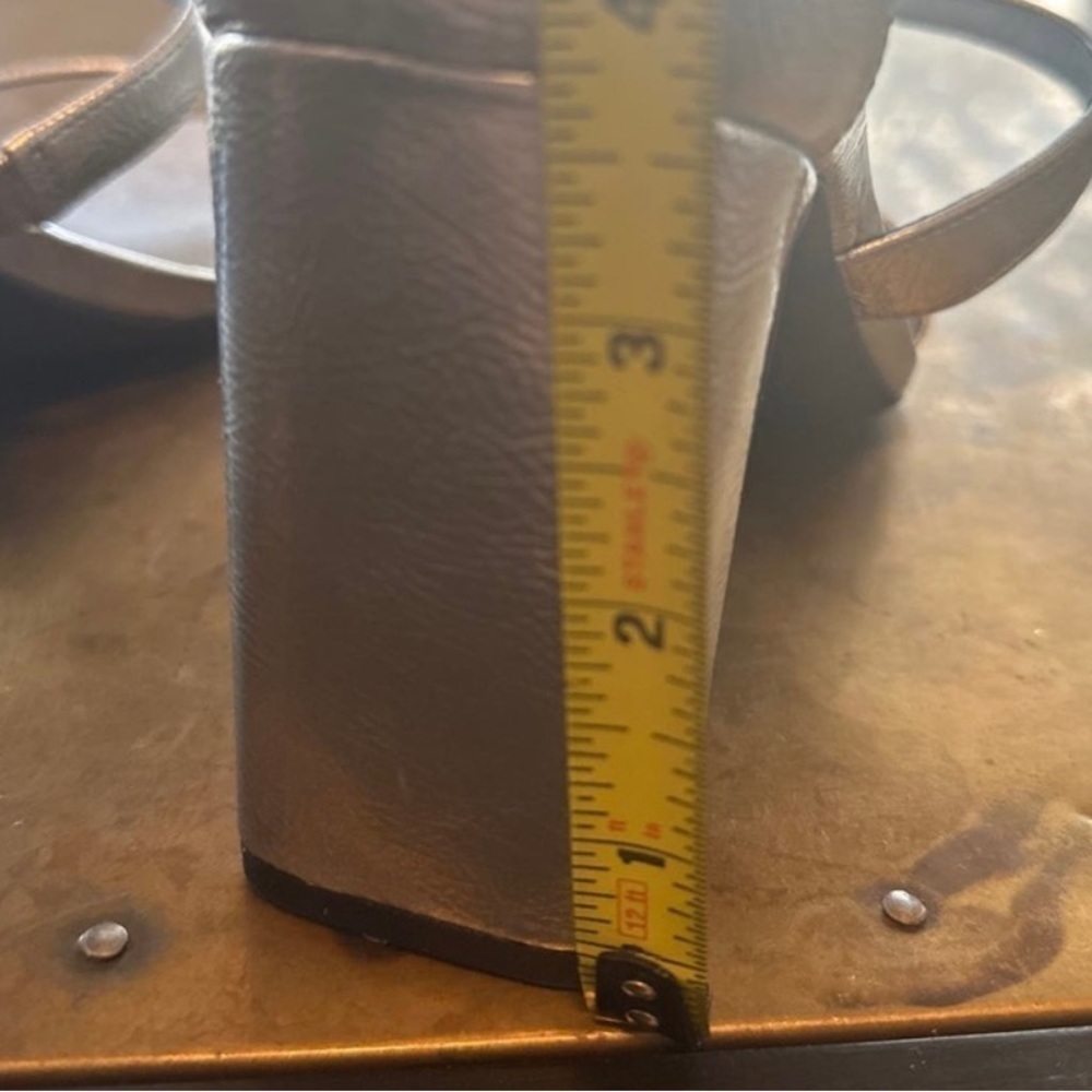 NEW Nordstrom Rack Adelaide Block Heel Sandal silver metallic - Picture 16 of 16